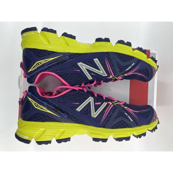 New Balance Womens 7.5 Trail Running Tennis Shoes Sneakers Blue Pink Yellow - Picture 10 of 10